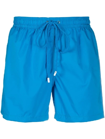 Fedeli Logo Patch Swim Shorts In Blue