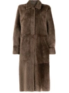Liska Reversible Midi Coat In Brown