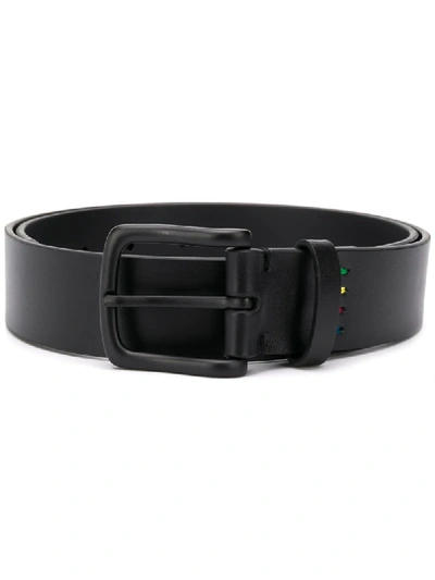 Ps By Paul Smith Leather Tonal Belt In Black