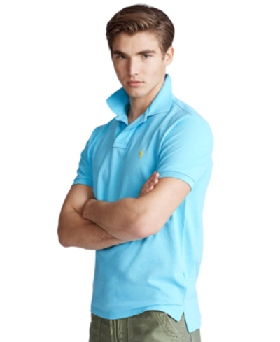 Polo Ralph Lauren Cotton Mesh Custom-fit Polo Shirt In Watch Hill Blue Heather