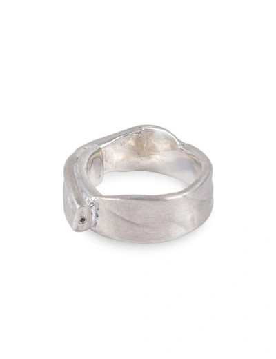 Ali Grace Jewelry Black Diamond & Sterling Silver Wavy Overlap Ring