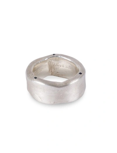 Ali Grace Jewelry Black Diamond & Sterling Silver Wide Ring