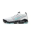 Nike Women's Air Vapormax Flyknit 3 Low Top Running Sneakers In White,black,metallic Silver,aurora Green