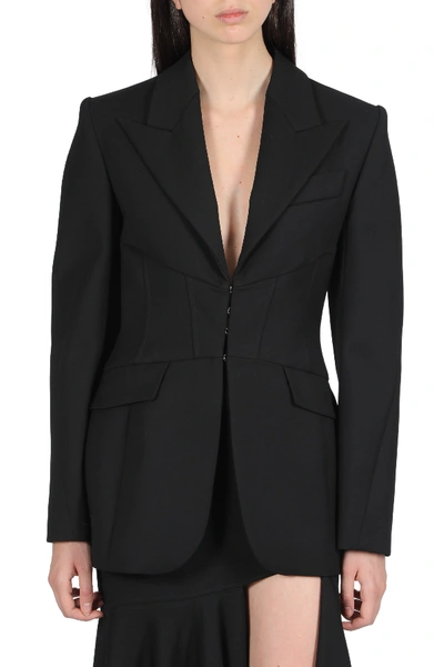 Mugler Jacket With Bustier In Nero