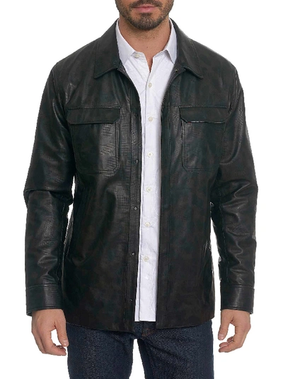 Robert Graham Colden Leather Jacket In Black