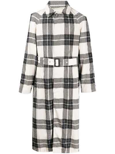 Marni Belted Check-print Coat In Neutrals