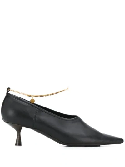 Stella Mccartney 50mm Mid Heel Faux Leather Pumps In Black