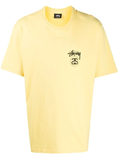 Stussy Stock Link Logo T-shirt In Yellow
