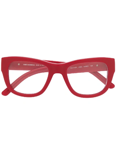 Dolce & Gabbana Square-frame Glasses In Rot