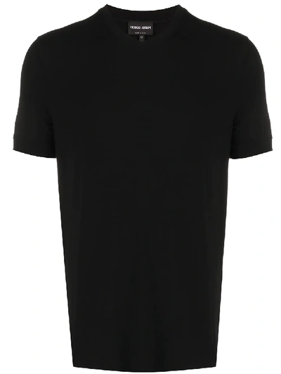 Giorgio Armani V-neck T-shirt In Black