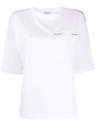 Brunello Cucinelli Short Sleeve Boxy Fit T-shirt In White