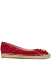 GUCCI QUILTED GG APPLIQUÉ FLAT ESPADRILLES