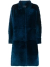 Liska Single-breasted Asymmetric Coat In Blue