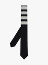 Thom Browne Plain Wool Weave Engineered 4 Bar Tie In Blue