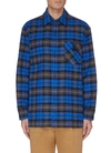 ACNE STUDIOS CHECK PRINT FACE PATCH POCKET FLANNEL SHIRT