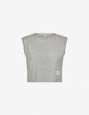 ADAM SELMAN SPORT Muscle cropped stretch-cotton jersey top,R03625358