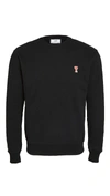 AMI ALEXANDRE MATTIUSSI HEART LOGO CREW NECK SWEATSHIRT