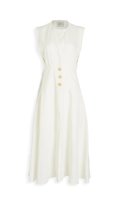 Le Kasha Luxor Button Down Linen Dress - 白色 In White