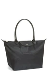 Longchamp 'large Le Pliage Neo' Nylon Tote In Black