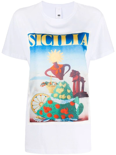 Ultràchic Sicilia Graphic Print T-shirt In White