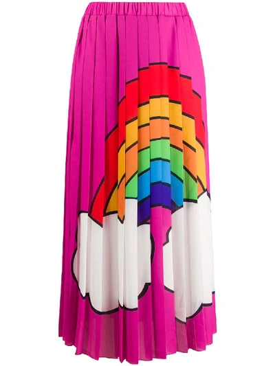 Ultràchic Rainbow Pleated Skirt In Pink