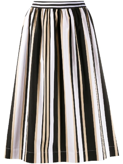 Woolrich Striped A-line Skirt In Neutrals