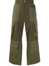 WHITE MOUNTAINEERING CONTRASTED WIDE LEG CARGO PANTS
