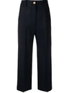 Patou Wide Leg High Waist Trousers With Belt Loops In Blue