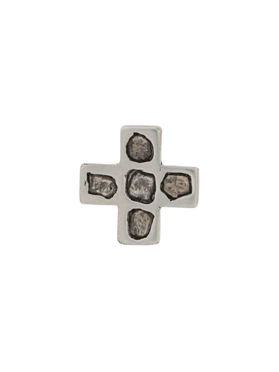Parts Of Four Mega Pavé Diamond Plus Earring In Silver