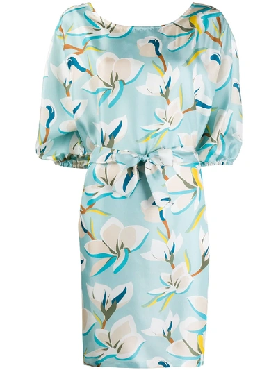 Altea Floral Beach Dress In Blue