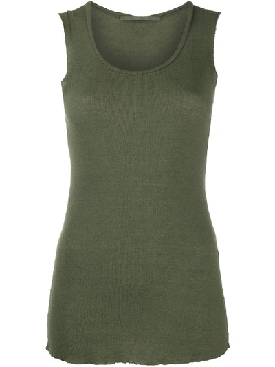 Transit Raw-edge Tank Top In Green