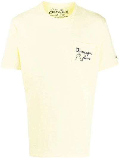 Mc2 Saint Barth Slogan-embroidered T-shirt In Yellow
