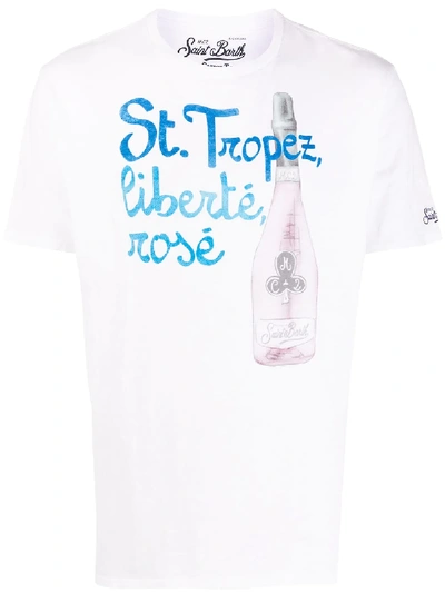 Mc2 Saint Barth Slogan-print Short-sleeve T-shirt In White