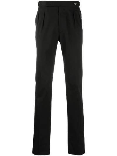 Tagliatore Pleated Side Fastening Trousers In Black