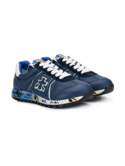 Premiata Kids' Lucy-b Lace-up Sneakers In Blue