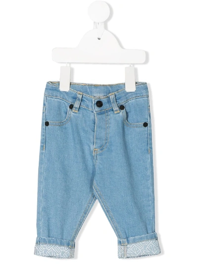 Kenzo Babies' Turn-up Cuffs Jeans In Blue