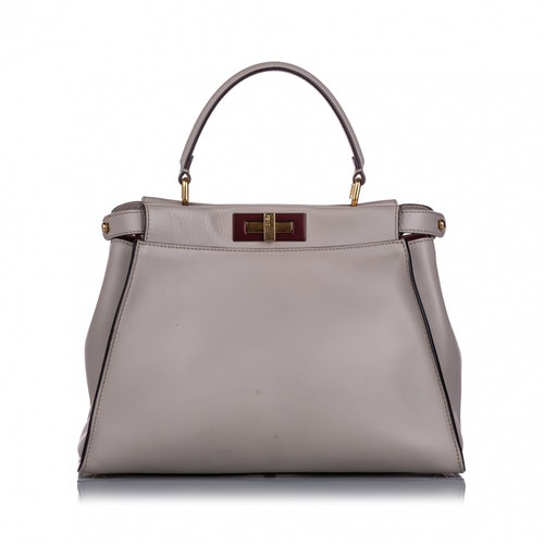 Pre-Owned Fendi Peekaboo Pink Leather Handbag | ModeSens