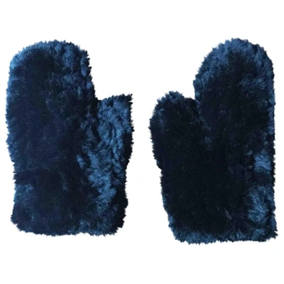 Pre-owned Yves Salomon Black Rabbit Gloves