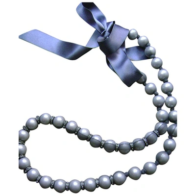 Pre-owned Lanvin Grey Pearls Long Necklace