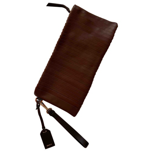 Pre-Owned Dkny Burgundy Leather Clutch Bag | ModeSens