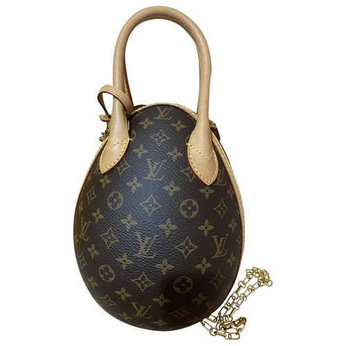 Pre-Owned Louis Vuitton Egg Bag Brown Cloth Handbag | ModeSens