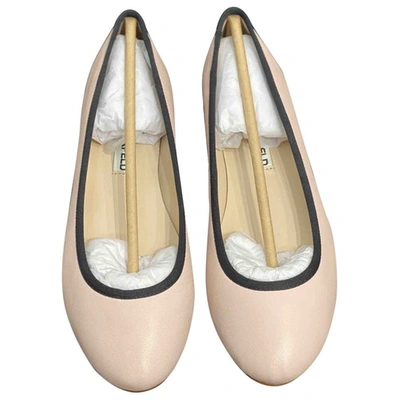 Pre-owned Karl Pink Leather Ballet Flats