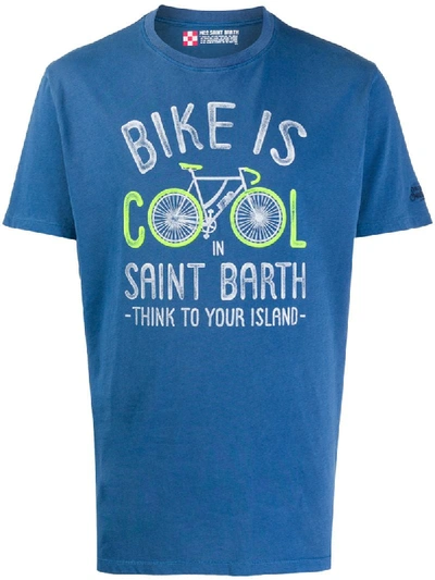 Mc2 Saint Barth Slogan-print T-shirt In Blue