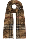 BURBERRY CAMOUFLAGE CHECK SCARF