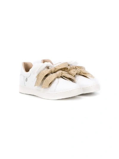 Florens Kids' Triple-ribbon Low-top Trainers In White