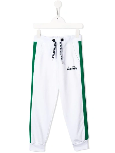 Diadora Junior Teen Stripe Detail Track Trousers In White