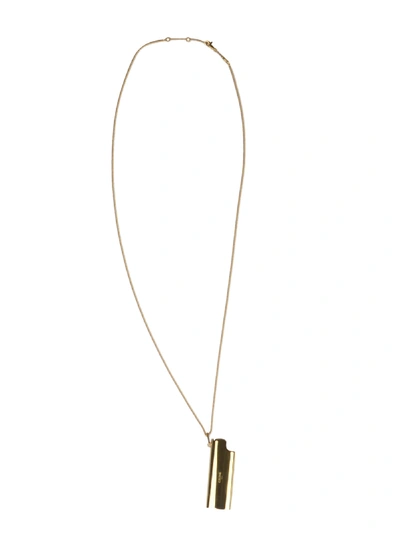 Celine Lighter Case Pendant Necklace In Gold