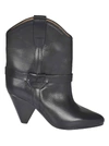 Isabel Marant Cone Heel Knot Detail Cowboy Boots In Black