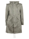 BALMAIN BACK STAMP HOODED PARKA,11388763