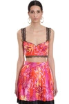 VERSACE TOPWEAR IN ROSE-PINK POLYESTER,11388419